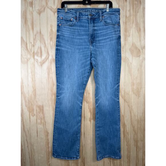 American Eagle AirFlex+ Slim Bootcut Jeans Men 33x30 Light Wash 5 pockets - Picture 4 of 8